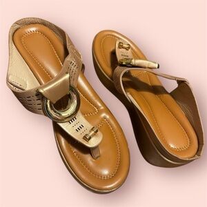 Brown Wedge Sandals - Super Cute - Size 37